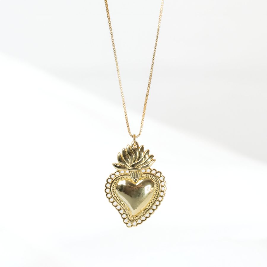 Collier ex-voto cœur sacré L’Impérial plaqué or